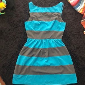 B. Darlin | Blue & Gray Stripe Dress